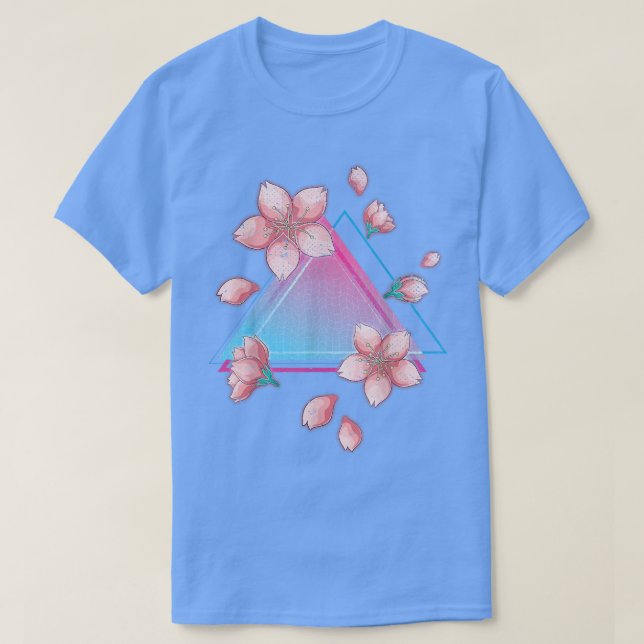 Camiseta Japonês Sakura Flower Retro Art Vaporwave Cherry (Frente do Design)