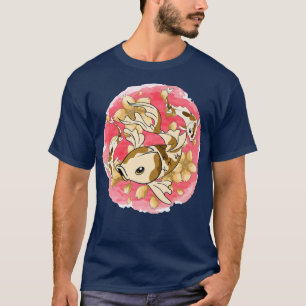 Camiseta Japonês Sakura Nishikigoi Koi Fish Cherry Blossom