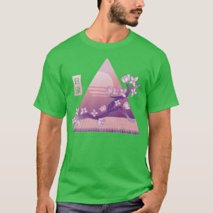 Camiseta Japonês Sakura Rosa Flor 80s Vaporwave Cherry B