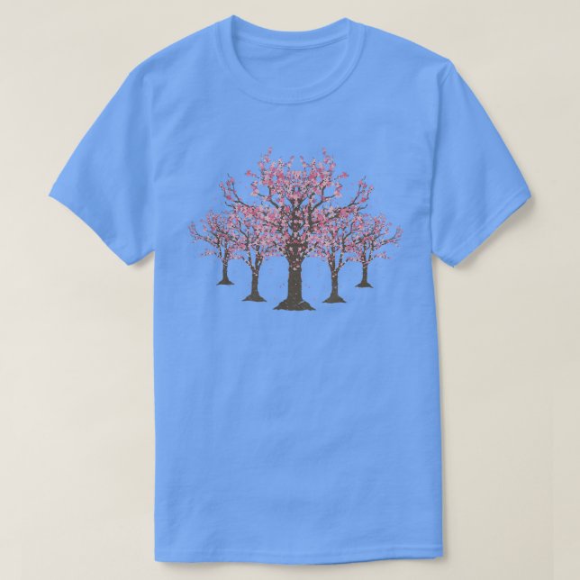Camiseta Japonês Sakura Tree Pink Flower Japonês Floral Che (Frente do Design)
