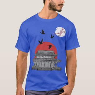 Camiseta Japonês Sakura Tree Temple Cherple Flower Japão Bl