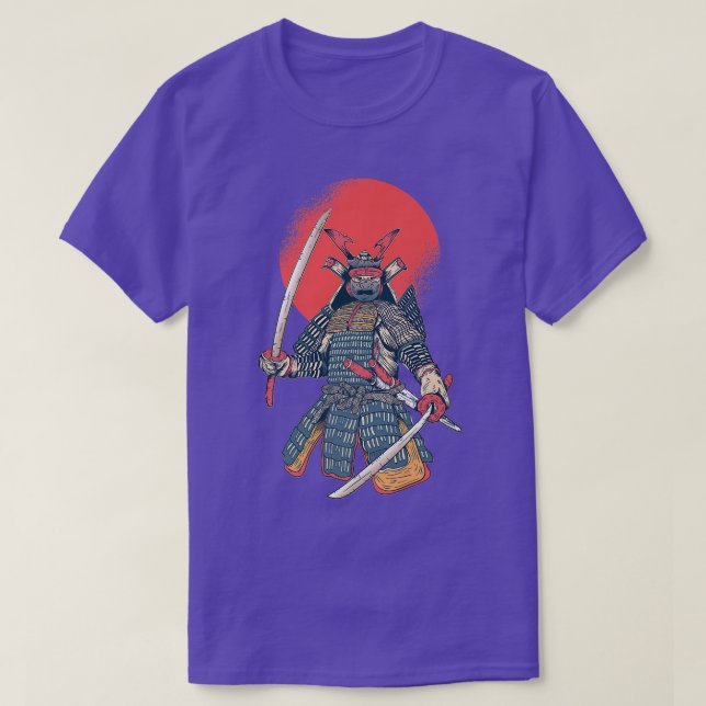 Camiseta Japonês Samurai Warrior Japonês Sun (Frente do Design)