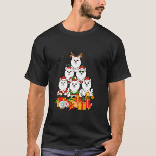 Camiseta Japonês Spitz Feliz Árvore de Natal Cão X M