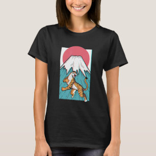 Camiseta Japonês Tigre Estético Japão Mt Fuji Fujiyama Su