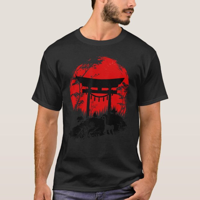 Camiseta Japonês Torii Sob O Sol (Frente)