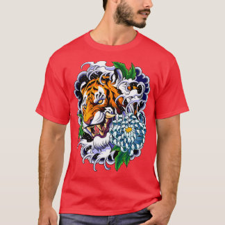 Camiseta Japonês Tradicional Tigre Tattoo Art Old School F