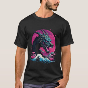 Camiseta Japonês Vaporwave Tokyo Dragon Asian Retro 80€™S