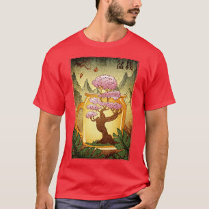 Camiseta Japonês Vintage Trabalho de arte Bonsai Mountain R