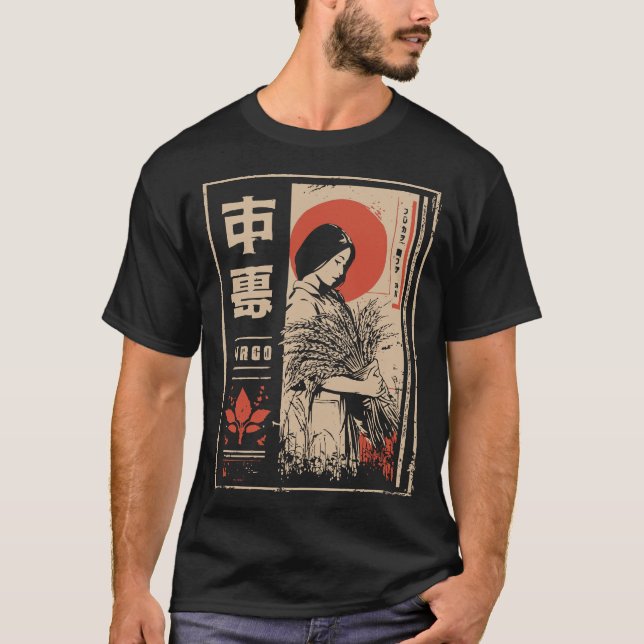Camiseta Japonês Virgo Zodiac | Red Sun Maiden (Frente)