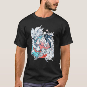 Camiseta Japonês Yin Yang Koi Fish