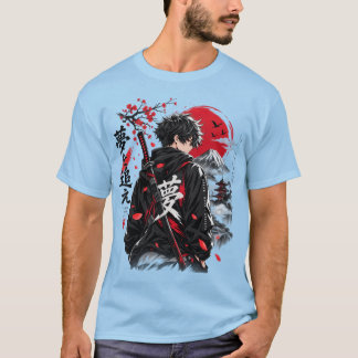 Camiseta Japonesa Estilo Samurai Anime – Vermelha