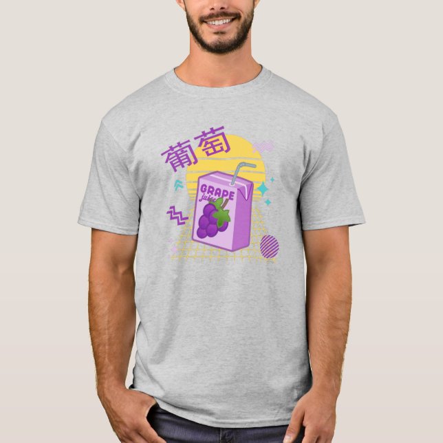 Camiseta japonesa Kawaii Grape Juice Box 90 (Frente)