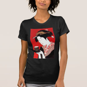 Camiseta Japonesa Lady Tea Servindo Cerimonia Art Impressão