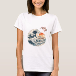 Camiseta Japonesa Onda Monte Fuji Sakura
