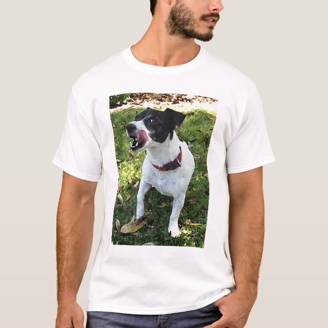 CAMISETA JAQUE PRETO E BRANCO RUSSELL TERRIER (Frente)