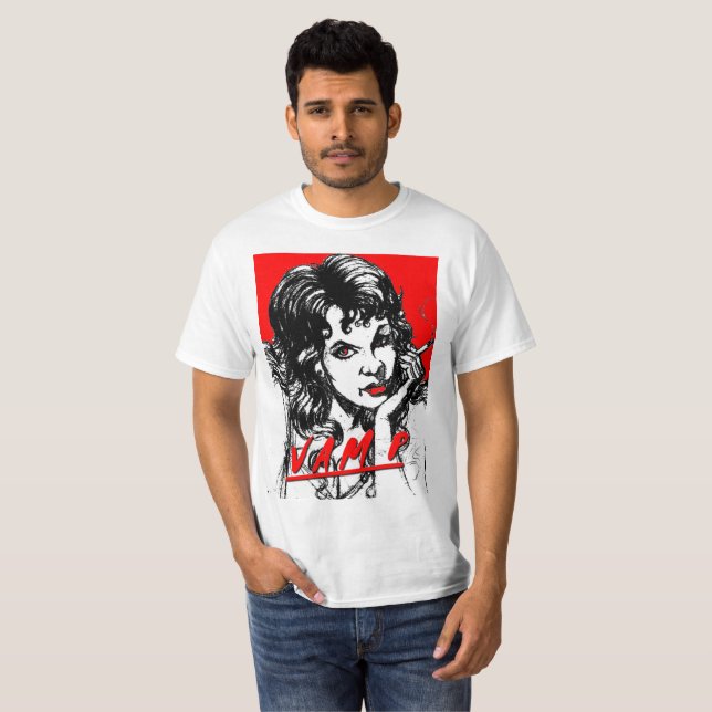 CAMISETA JAQUE VERMELHO JOYA DA ARTE DOS LÁBIOS DO VAMPIRO (Frente Completa)