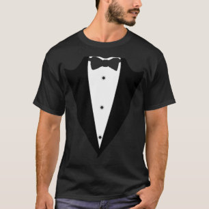 Camiseta Jaqueta de terno preto engraçado com Arco de lapel