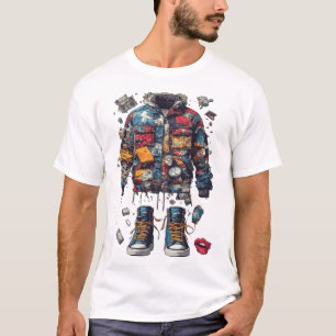 Camiseta Jaqueta Desconstruída de Colagem em Patchwork Snea