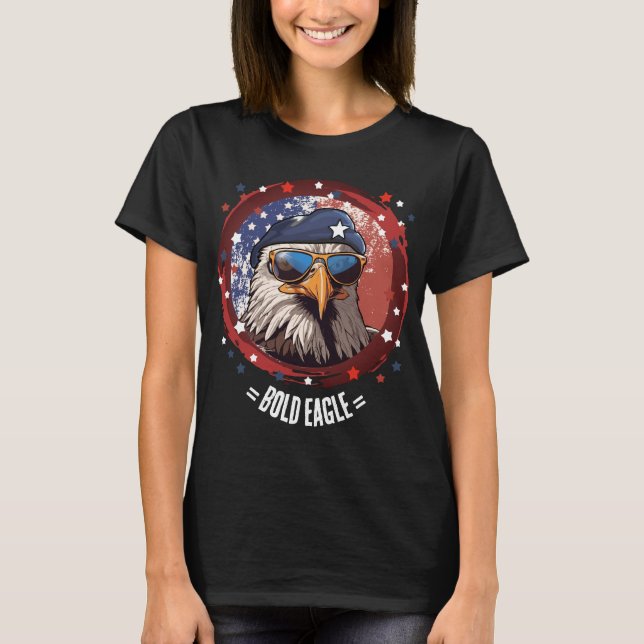 Camiseta Jaqueta Patriótica Eagle Beret Denim (Frente)