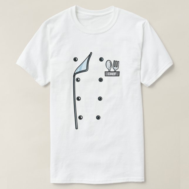 Camiseta Jaqueta Uniforme Funny Cook para Casaco de Fecho d (Frente do Design)