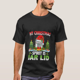 Camiseta Jar Lid Vestindo Papai Noel Meu Espírito De Natal