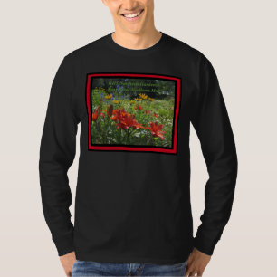 Camiseta Jardim asiático alaranjado queimado dos lírios