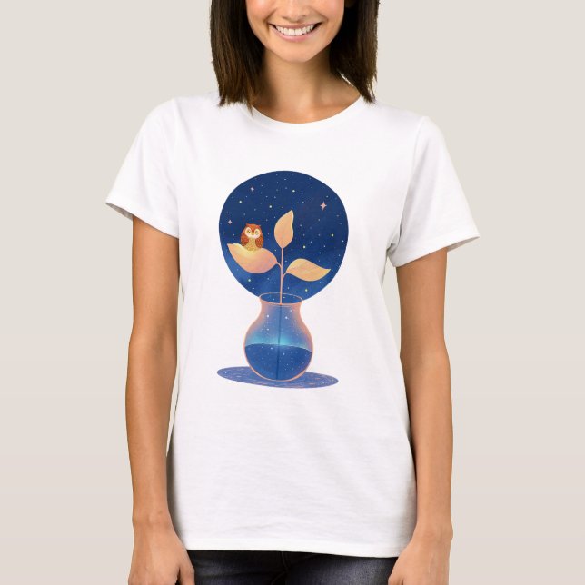 Camiseta Jardim Bloom Mystic Night Owl (Frente)