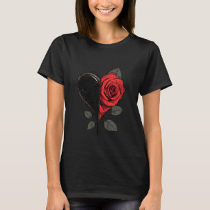 Camiseta Jardim Botânico do Flor do Coração rosa vermelha F