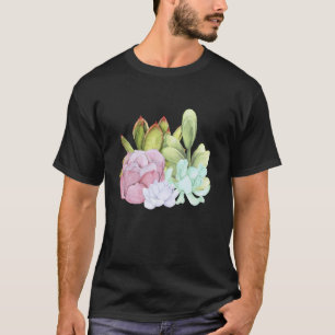 Camiseta Jardim Botânico Suculento de Cactos Planta Interna
