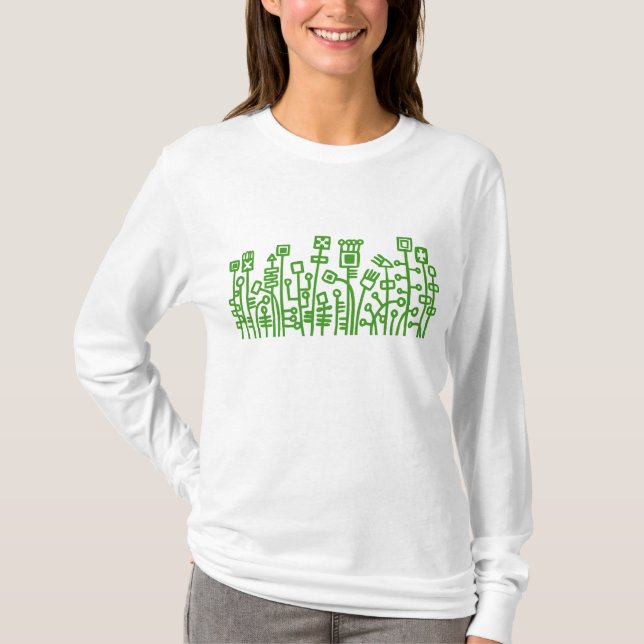 Camiseta Jardim Cibernético - Verde Avocado (Frente)