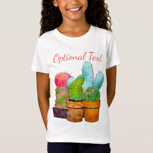 Camiseta Jardim Colorido de Cactus (Frente)
