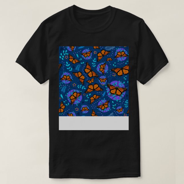 Camiseta Jardim da Borboleta Monarca (Frente do Design)