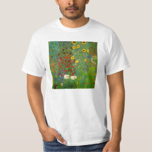 Camiseta Jardim da fazenda de Gustavo Klimt com girassóis