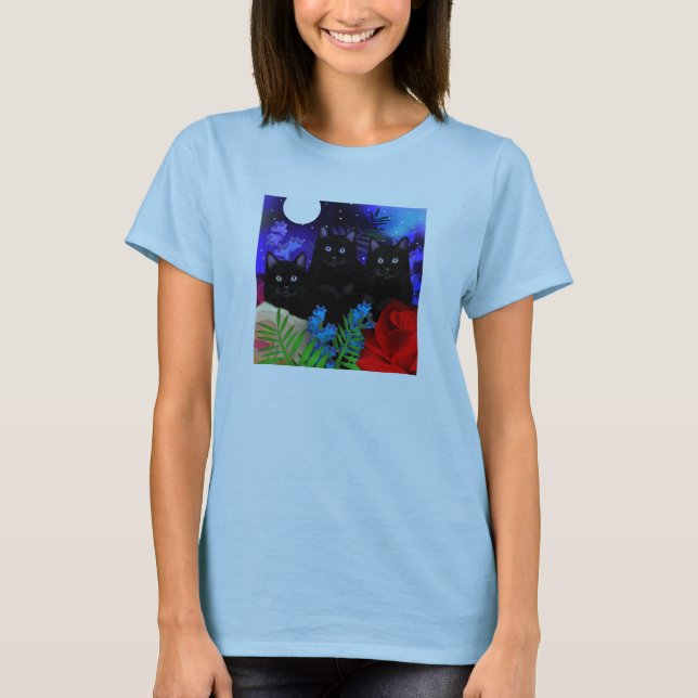 CAMISETA JARDIM DA LUA DOS GATOS PRETOS (Frente)