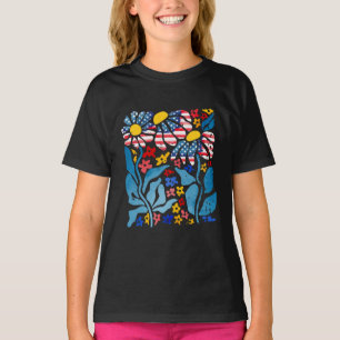 Camiseta Jardim Daisy Patriótico