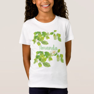 Camiseta Jardim das Folhas Brancas e Verde