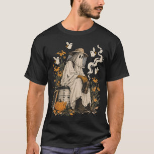 Camiseta Jardim de Abelhas de Halloween Fantasma Vintage