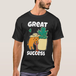 Camiseta Jardim de Agave, Gato, Pá e Suculentas