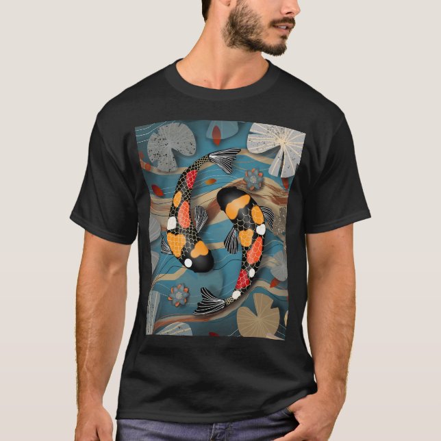 Camiseta Jardim de água de Koi (Frente)