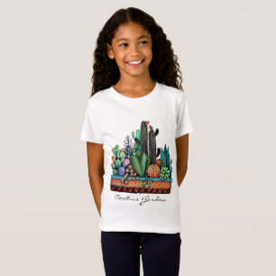 Camiseta Jardim De Cactus Caquetado Em Pote