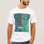 Camiseta Jardim de fazenda com girassóis, Gustav Klimt<br><div class="desc">Gustav Klimt (14 de julho de 1862 - 6 de fevereiro de 1918) foi um pintor simbólico austríaco e um dos membros mais proeminentes do movimento Secessão de Viena. Klimt é notado por suas pinturas, murais, esboços, e outros objetos de arte. Além de suas obras figurativas, que incluem alegorias e...</div>