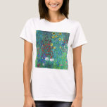Camiseta Jardim de fazenda com girassóis, Gustav Klimt<br><div class="desc">Gustav Klimt (14 de julho de 1862 - 6 de fevereiro de 1918) foi um pintor simbólico austríaco e um dos membros mais proeminentes do movimento Secessão de Viena. Klimt é notado por suas pinturas, murais, esboços, e outros objetos de arte. Além de suas obras figurativas, que incluem alegorias e...</div>