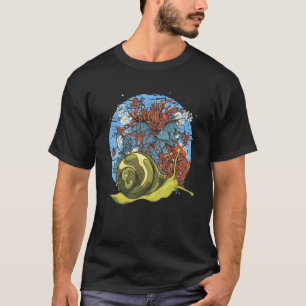 Camiseta Jardim de Flores Gastrópode Animal Lento Lesma Flo