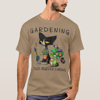 Camiseta Jardim de Gato Negro Porque Assassinato É Jardim E