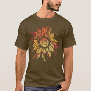 Camiseta Jardim de Girassol Retro Vintage