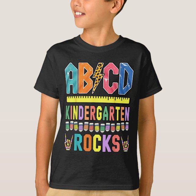 Camiseta Jardim de Infância ABCD Roca Esqueleto de Professo (Frente)
