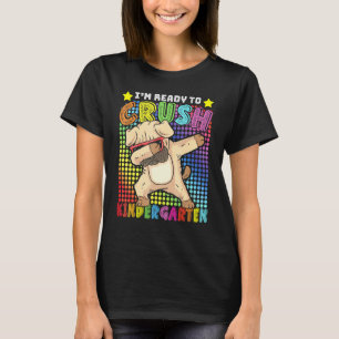 Camiseta Jardim de Infância Dabbing Pug Fofinho Volta às Au
