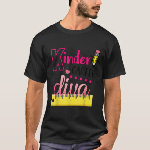 Camiseta Jardim De Infância Diva Cute Primeiro Dia Da Escol