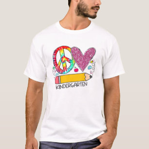 Camiseta Jardim de Infância do Peace Love De Volta Para O A