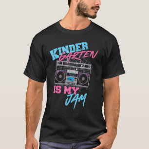 Camiseta jardim de infância é meu professor de boombox dos 